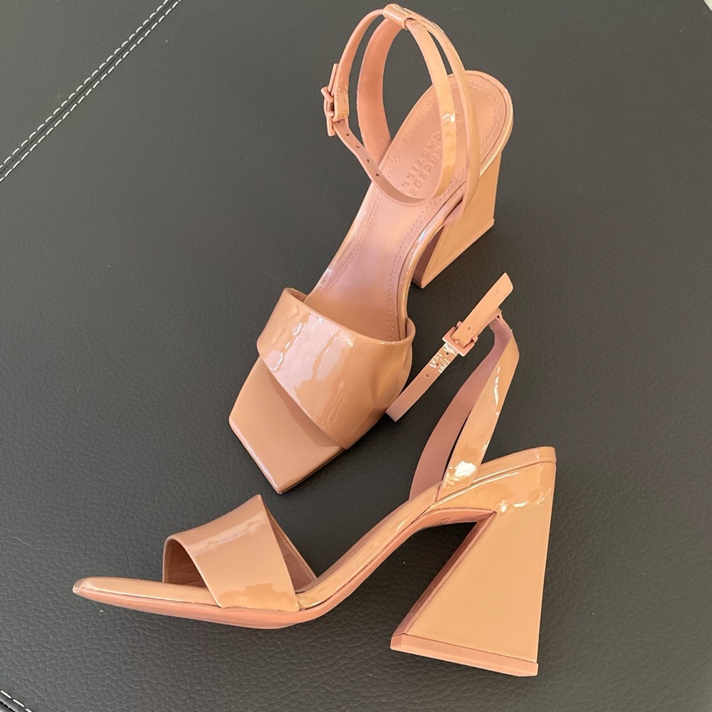Leather Block Heel Sandals
